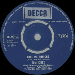 Tom Jones Love Me Tonight Vinyl 7" USED