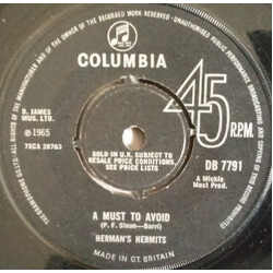 Herman's Hermits A Must To Avoid Vinyl 7" USED