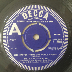 Bread And Beer Band Dick Barton Theme (The Devil's Gallop) Vinyl 7" USED
