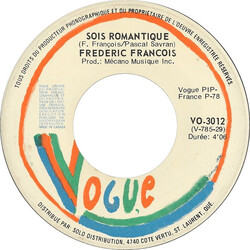 Frédéric François Sois Romantique USED VINYL 7INCH 45 RPM SINGLE