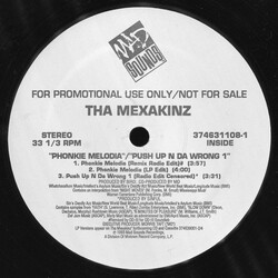 Tha Mexakinz Phonkie Melodia / Push Up N Da Wrong 1 Vinyl 12" USED