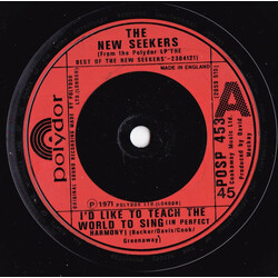 The New Seekers I'd Like To Teach The World To Sing [In Perfect Harmony] Vinyl 7" USED