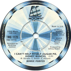 Bonnie Pointer I Can't Help Myself (Sugar Pie, Honey Bunch) Vinyl 7" USED