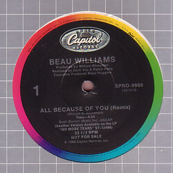 Beau Williams All Because Of You Vinyl 12" USED