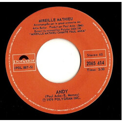 Mireille Mathieu / Paul Anka Andy / Comme Avant Vinyl 7" USED