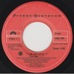 Pierre Bertrand Un Air D'Ete (Tout Léger...) Vinyl 7" USED