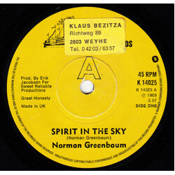 Norman Greenbaum Spirit In The Sky Vinyl 7" USED