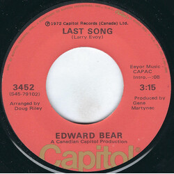 Edward Bear Last Song / Best Friend Vinyl 7" USED
