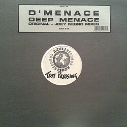 D'Menace Deep Menace (Original + Joey Negro Mixes) Vinyl 12" USED
