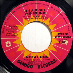 The Notations It's Alright (This Feeling) / Since You've Been Gone Vinyl 7" USED