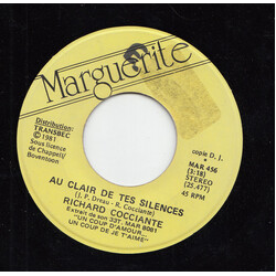 Riccardo Cocciante Au Clair De Tes Silences Vinyl 7" USED