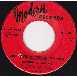 Arthur Adams She Drives Me Out Of My Mind Vinyl 7" USED