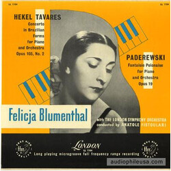 Felicja Blumental / Anatole Fistoulari / London Symphony Orchestra / Hekel Tavares Tavares Concerto In Brazilian  Forms For Piano And Orchestra Op 105