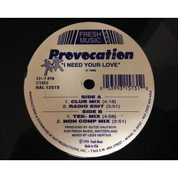 Provocation I Need Your Love Vinyl 12" USED