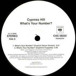 Cypress Hill What's Your Number? Vinyl 12" USED