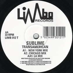 Sublime Transamerican Vinyl 12" USED