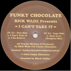 Rick Wade I Can't Take It Vinyl 12" USED