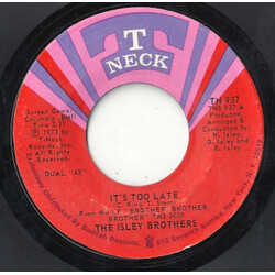 The Isley Brothers It's Too Late USED VINYL 7INCH 45 RPM SINGLE