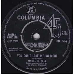 Madeline Bell You Don't Love Me No More Vinyl 7" USED