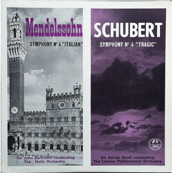 Felix Mendelssohn-Bartholdy / Franz Schubert Symphony No 4 "Italian" / Symphony No 4 "Tragic" Vinyl LP USED