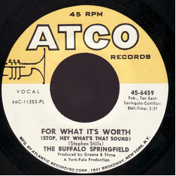 Buffalo Springfield For What It's Worth / Do I Have To Come Right Out And Say It Vinyl 7" USED