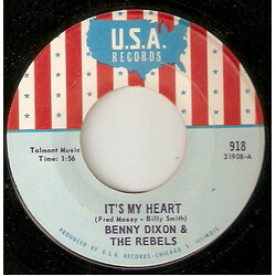 Benny Dixon & The Rebels It's My Heart Vinyl 7" USED