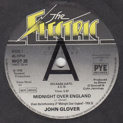 John Glover (12) Midnight Over England Vinyl 7" USED