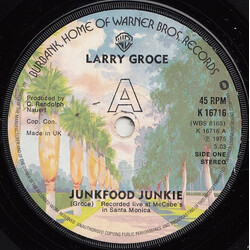 Larry Groce Junkfood Junkie / Muddy Boggy Banjo Man Vinyl 7" USED