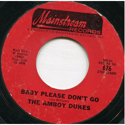 The Amboy Dukes Baby Please Don't Go / Psalms Of Aftermath Vinyl 7" USED