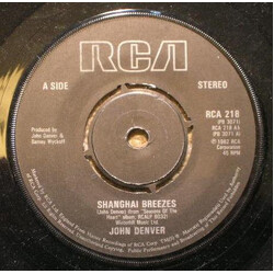John Denver Shanghai Breezes Vinyl 7" USED