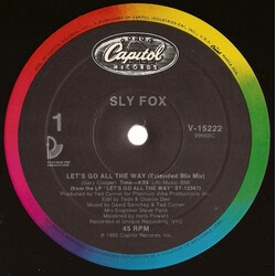 Sly Fox Let's Go All The Way (Remix) Vinyl 12" USED