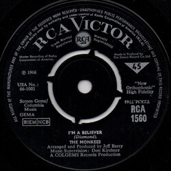 The Monkees I'm A Believer Vinyl 7" USED