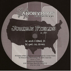 Jordan Fields And I Feel It / Get On Down Vinyl 12" USED