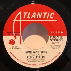 Led Zeppelin Immigrant Song Vinyl 7" USED