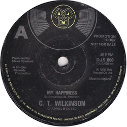 Colm Wilkinson My Happiness Vinyl 7" USED
