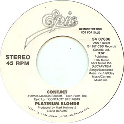 Platinum Blonde Contact Vinyl 7" USED