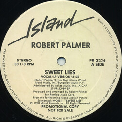 Robert Palmer Sweet Lies Vinyl 12" USED