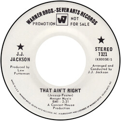 J.J. Jackson That Ain't Right / Four Walls Vinyl 7" USED