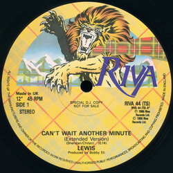 Lewis Sisters Can't Wait Another Minute Vinyl 12" USED
