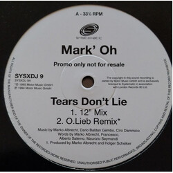 Mark 'Oh Tears Don't Lie Vinyl 12" USED