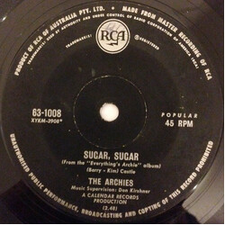 The Archies Sugar, Sugar / Melody Hill Vinyl 7" USED