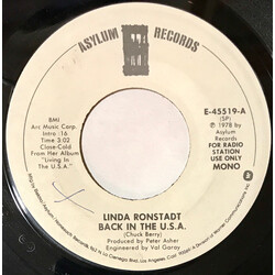 Linda Ronstadt Back In The U.S.A. Vinyl 7" USED
