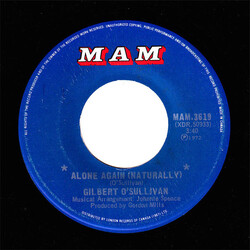 Gilbert O'Sullivan Alone Again (Naturally) Vinyl 7" USED