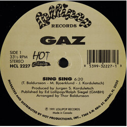 Gaz / Disco Circus Sing Sing / Over And Over Vinyl 12" USED