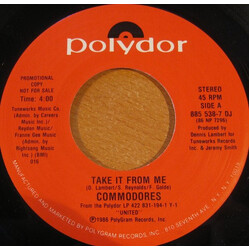 Commodores Take It From Me Vinyl 7" USED