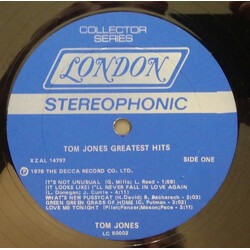 Tom Jones Greatest Hits Vinyl LP USED