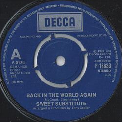Sweet Substitute Back In The World Again Vinyl 7" USED