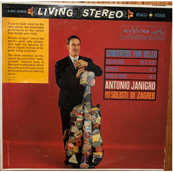 Antonio Janigro / Zagrebački Solisti / Luigi Boccherini / Antonio Vivaldi / Johann Sebastian Bach Concertos For Cello Vinyl LP USED