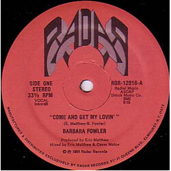 Barbara Fowler Come And Get My Lovin' Vinyl 12" USED
