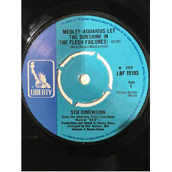 The Fifth Dimension Medley: Aquarius/Let The Sunshine In (The Flesh Failures) Vinyl 7" USED